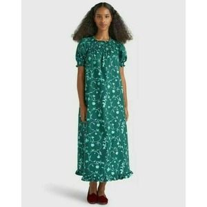 Hill House The Caroline Nap Dress Women's Green Botanical New